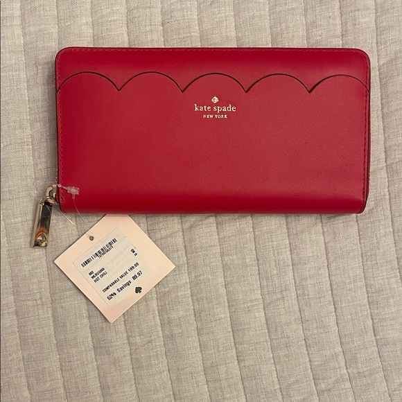 kate spade Handbags - Kate Spade Scalloped Red Wallet